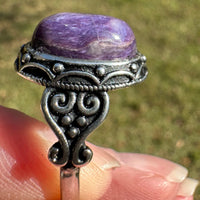 Natural Charoite Ring #35