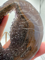 Amethyst Agate Heart Wings Carving with Stand #1