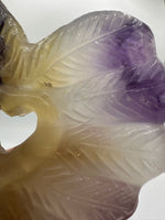 Rainbow Fluorite Decorative Carved Heart with Stand #6