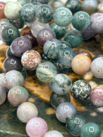 Natural Indian Moss Agate 6mm Bracelet 7.5”