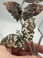 8th Vein Ocean Jasper Butterfly Stand with Small Sphere Holder #1