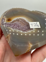 Large Amethyst Agate Heart with Stand #4