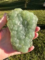 Prehnite mixed with Green Tourmaline Raw Specimen #2