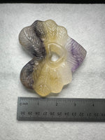 Rainbow Fluorite Decorative Carved Heart with Stand #8