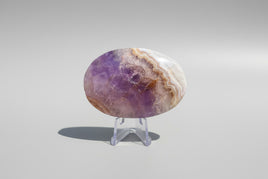 Amethyst Mixed with Stripe Agate Palm Stone #4 (small rainbows)