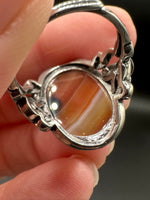 Vintage Style Carnelian Stainless Steel Adjustable Ring #8