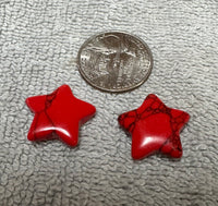 Red Howlite Imitation Star Pair