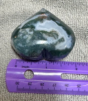 Moss Agate Carved Heart #1