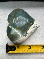 Moss Agate Carved Heart #7