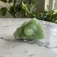 Prehnite mixed with Green Tourmaline Raw Specimen #13