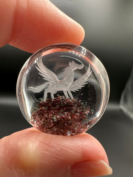 Beautiful Pegasus Garden Quartz Inner Scene Carving #2