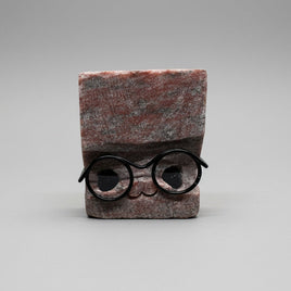 Red/Brown Stone Buddy with Glasses