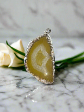 Yellow Agate Pendant (Dyed)