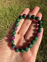 Ruby Zoisite Stretch Bead Bracelet
