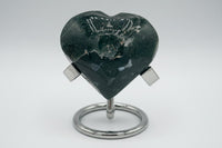 Moss Agate Carved Heart #5