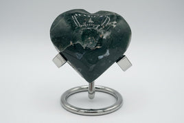 Moss Agate Carved Heart #5