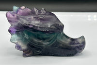 Rainbow Fluorite Dragon Head Carving #12 – 372g