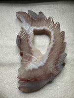 Druzy Agate Geode Indigenous-Inspired Profile Headdress Carving #10