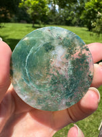 Moss Agate Polished Round Slice #14
