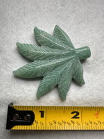 Green Aventurine Cannabis Leaf Carving #4