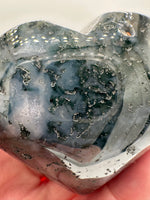 Moss Agate Carved Heart #6