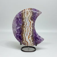 Amethyst Lace Agate Large Moon #1