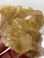 Golden Cube Fluorite Cluster – Moscona Mine, Spain Specimen