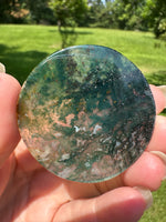 Moss Agate Polished Round Slice #30