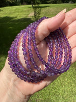 Natural Amethyst 4mm 7.5” Bracelet