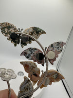 8th Vein Ocean Jasper Butterfly Stand with Small Sphere Holder #2