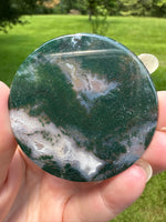 Moss Agate Polished Round Slice #23