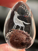 Beautiful Wolf Garden Quartz Inner Scene Carving with Rainbow #1