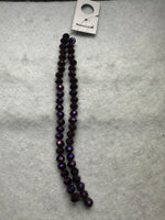 Metallic Plum Purple Faceted Glass Bead Strand – Round Coated Glass Beads for Jewelry Making