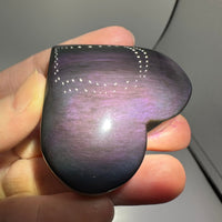 Rainbow Sheen Obsidian Heart #2