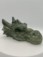 Large Green Jade Dragon Head Carving