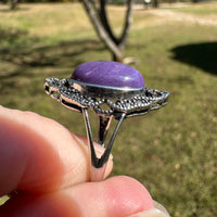 Natural Charoite Ring #41