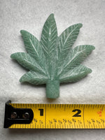Green Aventurine Cannabis Leaf Carving #4