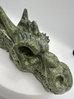 Large Green Jade Dragon Head Carving