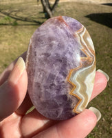 Amethyst Mixed with Stripe Agate Palm Stone #1