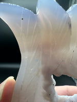 Druzy Agate Geode Indigenous-Inspired Profile Headdress Carving #3