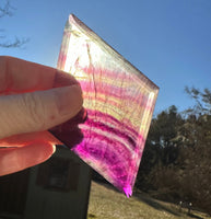Rhombus Shaped Fluorite Carving with Stand #2