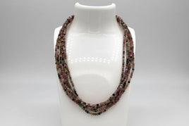 Natural 3mm Faceted Rainbow Tourmaline Necklace