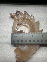 Druzy Agate Geode Indigenous-Inspired Profile Headdress Carving #7