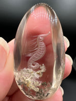 Beautiful Seahorse Garden Quartz Inner Scene Carving #3
