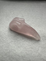 Rose Quartz Raven Skull Carving