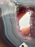 Amethyst Agate Heart Wings Carving with Stand #2