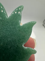 Green Aventurine Cannabis Leaf Carving #3