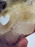 Rainbow Fluorite Decorative Carved Heart with Stand #8