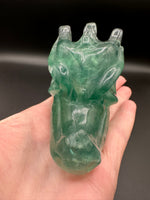 Natural Green Fluorite Dragon Head Carving #2 – 364g