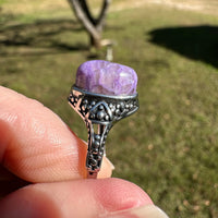 Natural Charoite Ring #43